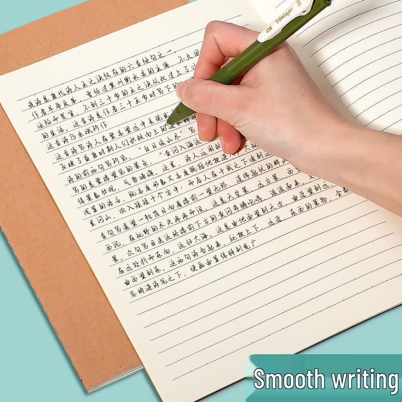 A5 Kraft Paper Stitched Notebook for Chinese, Math, and English Practice