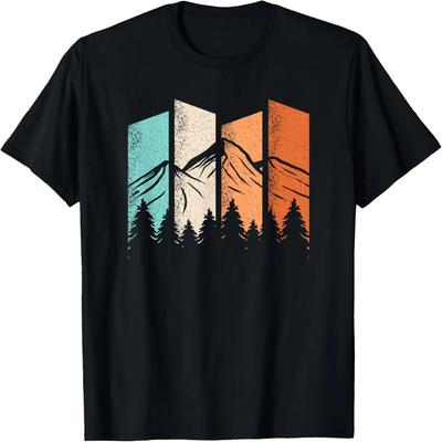 Retro Camping Hiking Nature Landscape Outdoor T-Shirt