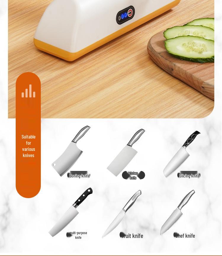 Professional Electric Kitchen Knife Sharpener - Fast, Coarse and Fine Grinding for Vegetable and Fruit Knives