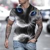 Animal Cat Print Men's T-shirt Harajuku Cute Loose Short-sleeved Tops Fashion Simple T Shirt Oversized Men Women Unisex Clothing