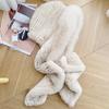 Thick real fox fur scarf cap Luxury women's cap hand knitted real rex rabbit fur hat scarf Girls winter warmth outdoor ski cap