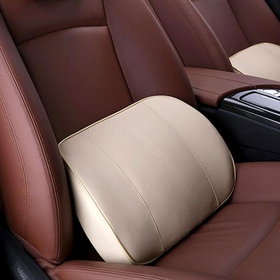 Leather Memory Foam Car Headrest Neck and Lumbar Support Pillow
