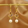 Modische Übertriebene Perlen-Quasten-Ohrringe für Damen Elegante Vielseitige Gesichtsschlankmachende Hängeohrringe Schmuck