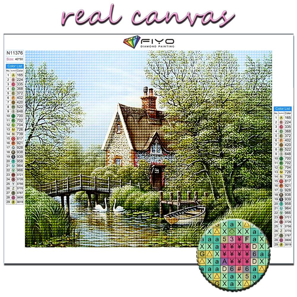 5D DIY Diamond Painting Cross Stitch Forest Hut Diamond Embroidery Mosaic Wall Art Home Decoration