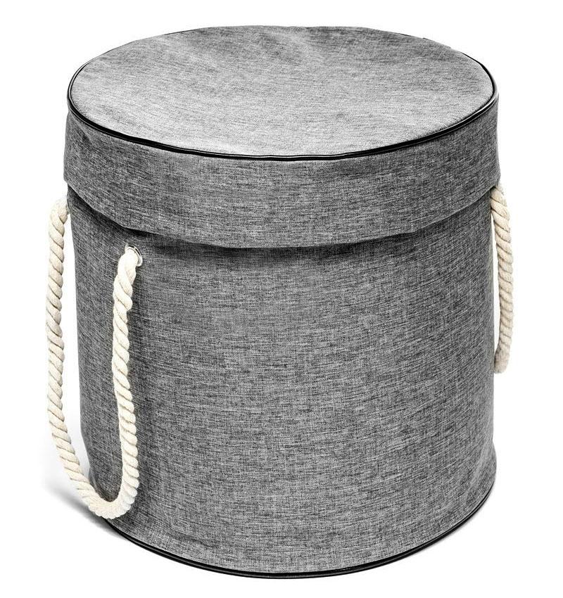 DIXI Gray Toy Basket with Mat for Toy Blocks