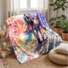 Colorful Horse Fantasy Blanket Personalized Name Flannel Blanket Soft Cozy Plush Throw for Sofa Bed Lightweight Home Decor