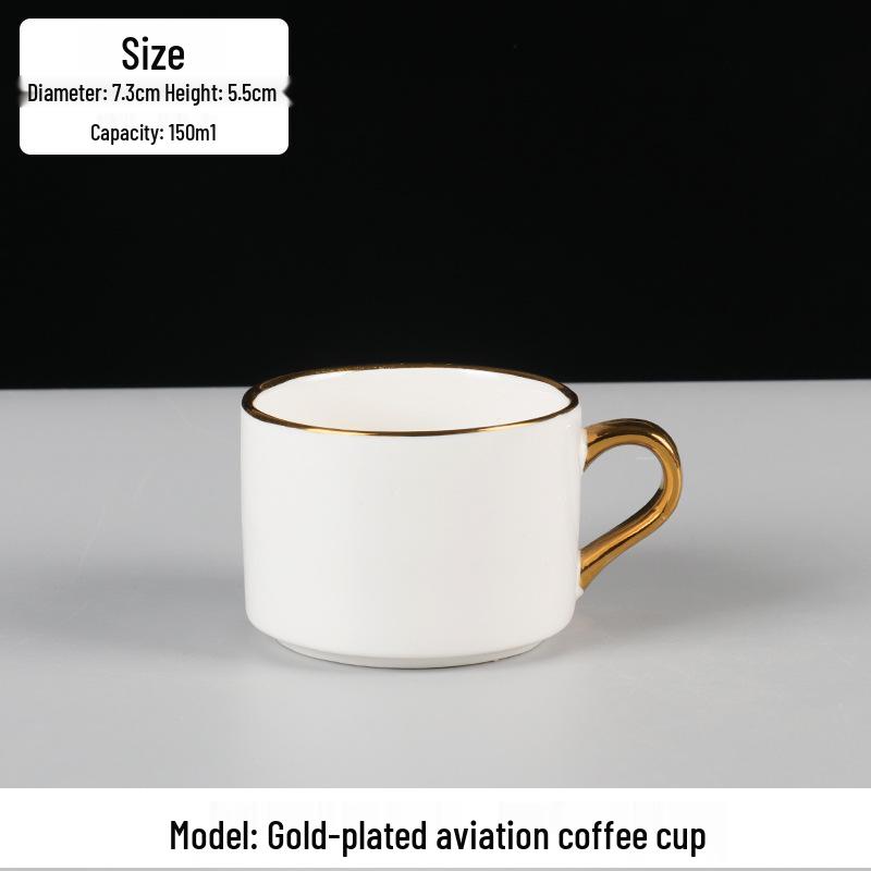 Europejski Luksusowy Zestaw Ceramicznych Filiżanek do Kawy ze Złotym Brzegiem