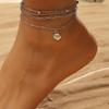 European and American Butterfly and Love Multi-Layer Chain Anklet - Women's Fashion Beach Footwear with Cross Pendant