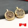 Rotating Brass Zodiac Signs Vermilion Gourd Keychain for Wealth & Treasures