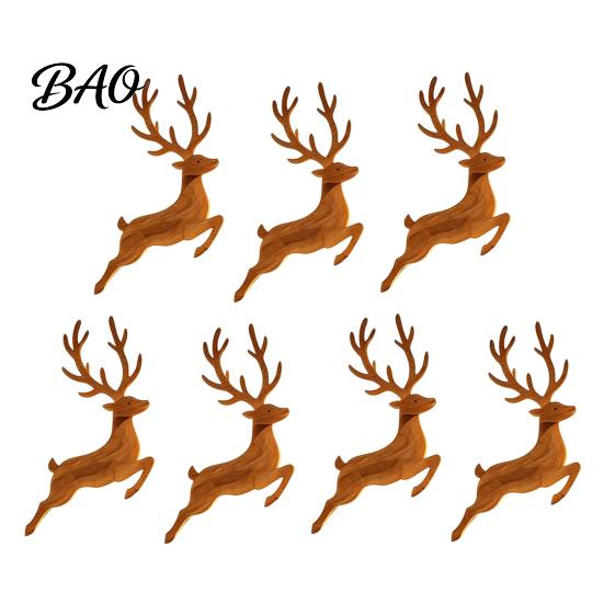 Damage Free Wall Decor Christmas Reindeer Light, Wooden LED Silhouette with Warm Backlight, Seasonal Entryway Accent Battery Operated Lighted Festive