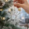 Acrylic Icicle Christmas Tree Ornament, Clear Snowflake Hanging Decoration for Holiday Party, 1 Piece