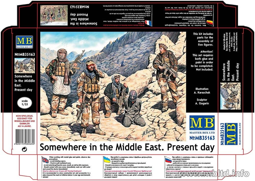 Master Box 1/35 Scale Middle Eastern Private Armed Forces POW Guard, 5 Figures, Plastic Model, MB35163