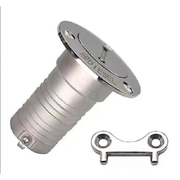 38MM KEY Boat Deck Fuel/Gas/Water/Waste Fill/Filler Tank Key Cap Marine 316 Stainless Steel Yacht Caravan with Keys Screws
