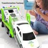 Children's Toys Inertial Wood Truck Water Pipe Truck Road Tow Truck Sound and Light Toy Car