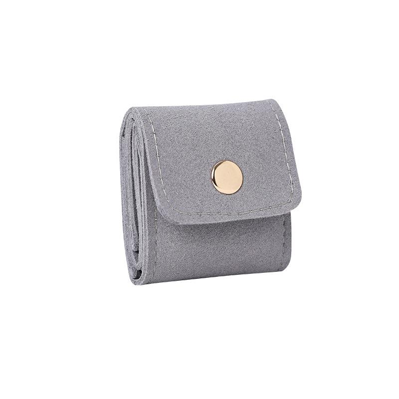 Premium Ring Storage Box Small Portable Travel Stud Earrings Jewelry Light Luxury Pu Jewelry Storage Flannel Bag