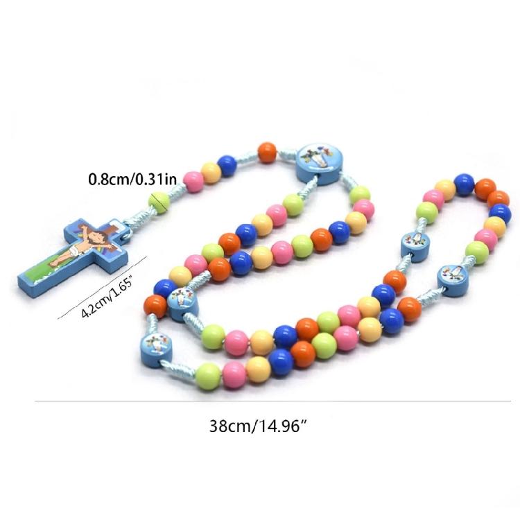 Cartoon Jesus for Cross Rosary Necklace Hanging Pendant Praying Meditation Gift