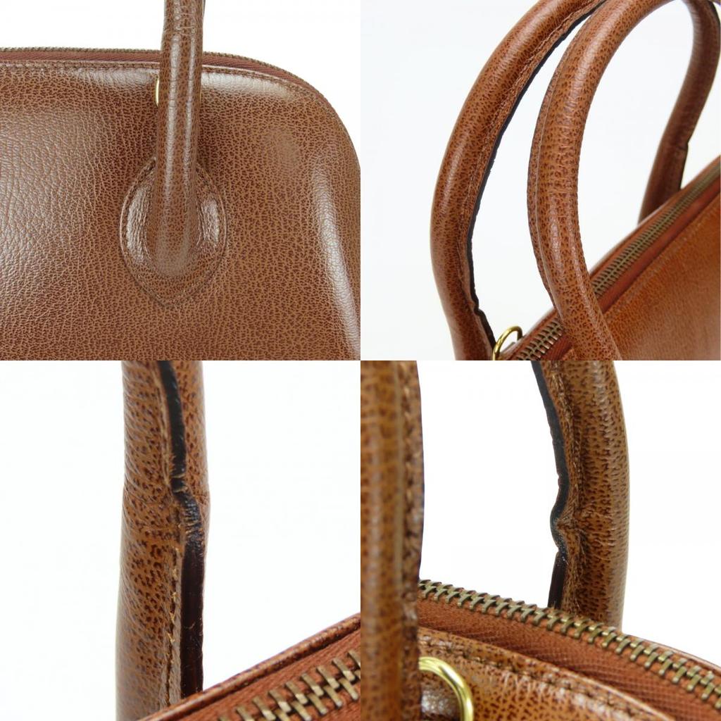 Used Salvatore Ferragamo Handbag Gancini Leather Brown Simple