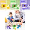 Wooden Childrens Educational Shape Matching Blocks With Colors For Early Learning And Handeye Coordination
