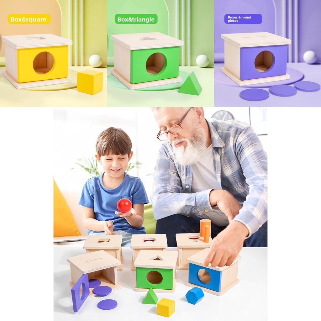 Wooden Childrens Educational Shape Matching Blocks With Colors For Early Learning And Handeye Coordination