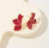 Irregular Metal Cream  Petal Post Earrings For Women Heavy Design New Style Fashion Jewelry Party Accessories Gift