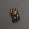 1 Pcs Antique Bronze Crab Universal Handmade Pure Brass Crab Ornament Cover Set Tea Pet Decoration Accessories