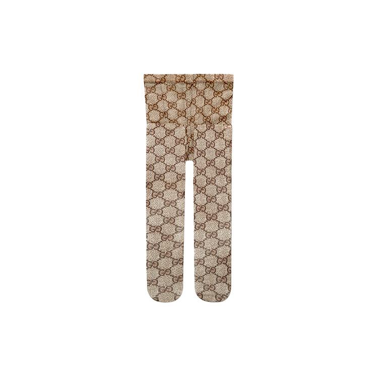 GUCCI Gg Tulle Pattern Tights `Beige/Ebony`