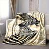 1Pc Zebras Abstract Reflections Blanket Soft And Comfortable Casual Warm Camping Travel Christmas Halloween Xmas Gift M928601