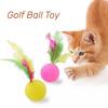 Mixed Plastic Golf Ball, 10 Pieces, with Feathers, Interactive Kitten Toy, Pet Supplies