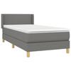 3130082 vidaXL Lit à sommier tapissier avec matelas Gris foncé 90x200 cm Tissu