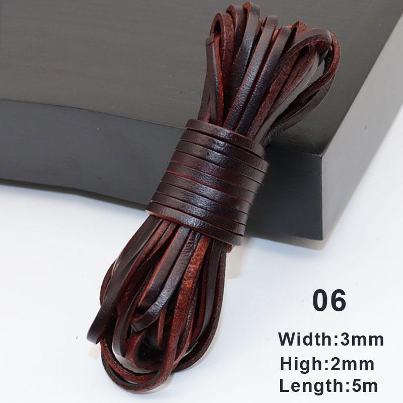 

5 метров DIY кофейный/красный/коричневый 3 мм круглые/плоские кожаные шнуры из натуральной кожи 6
