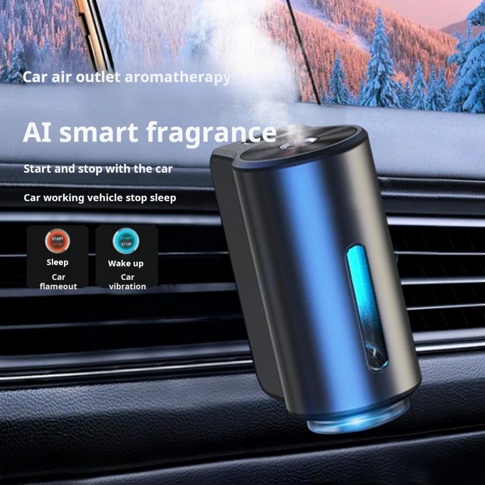 Aluminum Alloy Car Diffuser Intelligent Rechargeable Car Dispenser Air Freshener with 3 Spray Modes Auto On/off Enhance Drive