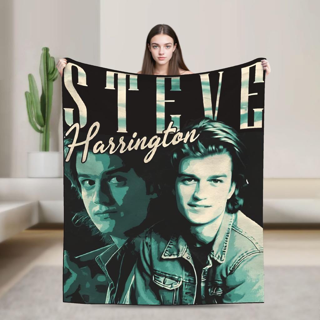 Steve Harrington Tv Series Blankets Warm Soft Funny Plush Throw Blanket For Chair Travel Office Flannel Bedspread Bed Cover