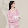 Sancai New Chinese Style Floral Knit Cardigan