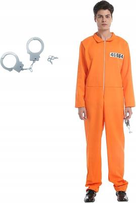 Déguisement Prisonnier Orange + Menottes Halloween Unisexe