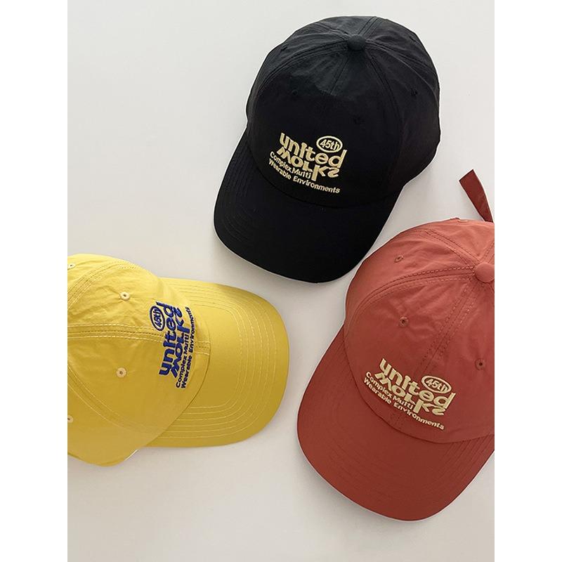 Spring and summer quick-drying baseball cap female soft top street trendy brand embroidered couple sun hat showing face small cap