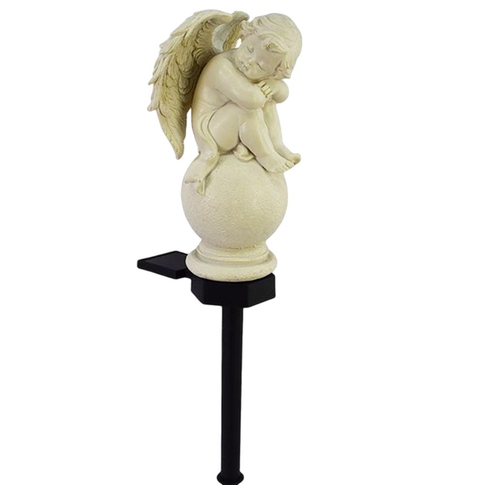 Solar Outdoor Rasenlampe Handwerk Harz Engel Gartenpfahl Lampe Beleuchtungsornamente IP55 Wasserdicht Heimdekoration für Park Innenhof