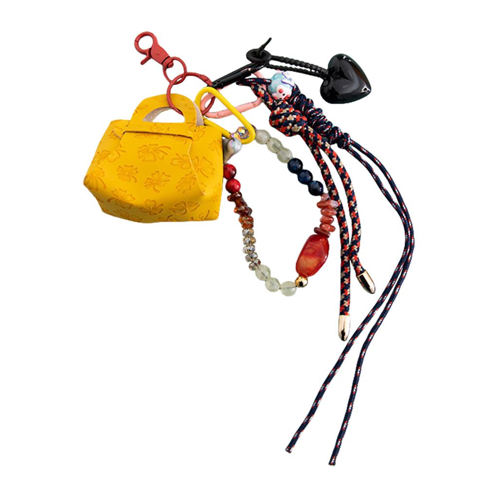 Stylish PU Leather Coin Purse Keychain with Handwoven Lanyard Handmade Keyring Bag Accessories for Urban Men and Women