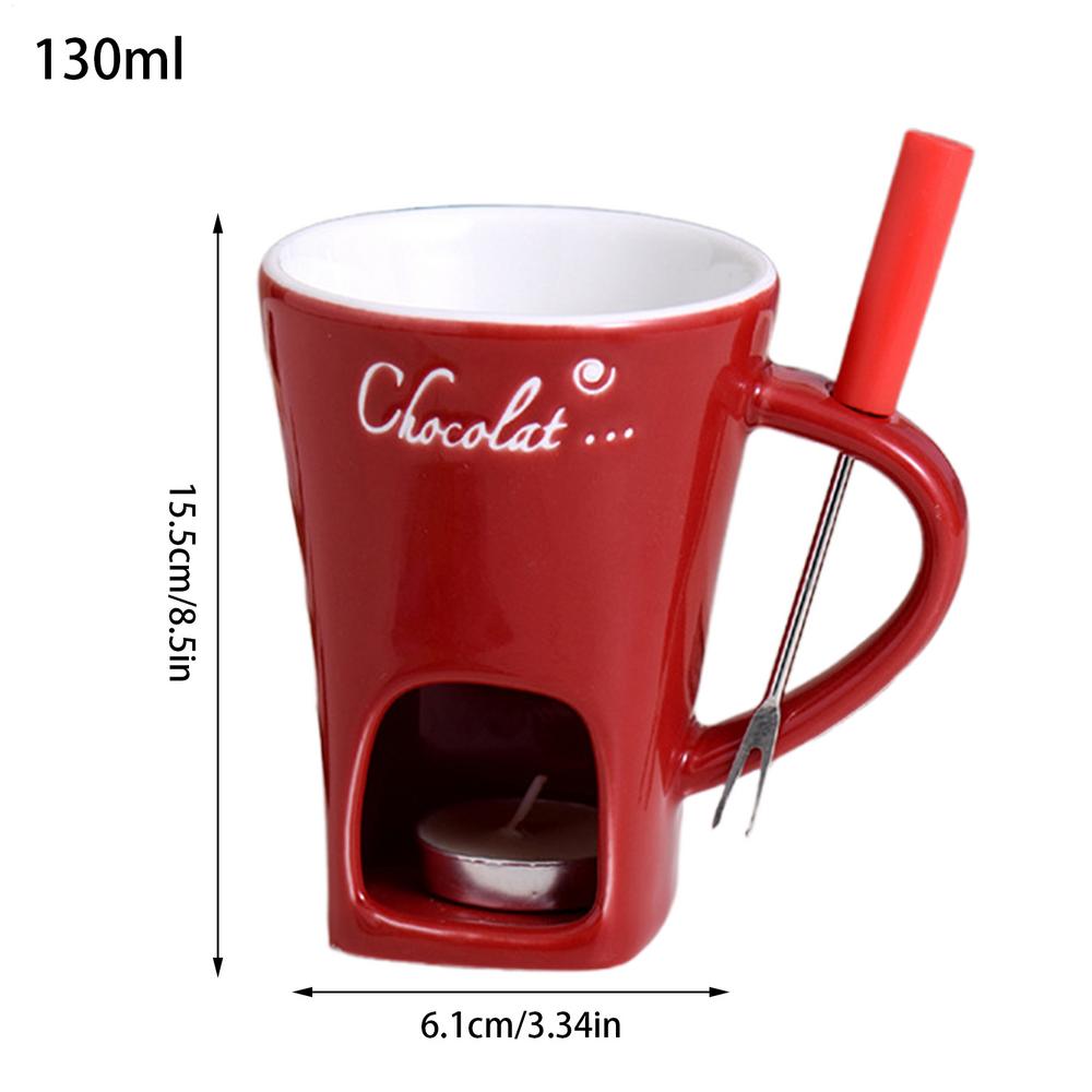 Fondue Cup Chocolate Melting Pot Ceramic Portable Hot Pot Cup Kit For Seafood Dinner Appetizer Sauce Cheese Candy Caramel
