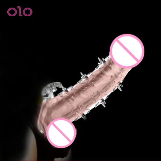 Funny HS G Point Reusable Ribbed Stimulation Condom Sleeve Penis Delay Men Time Sex Toys