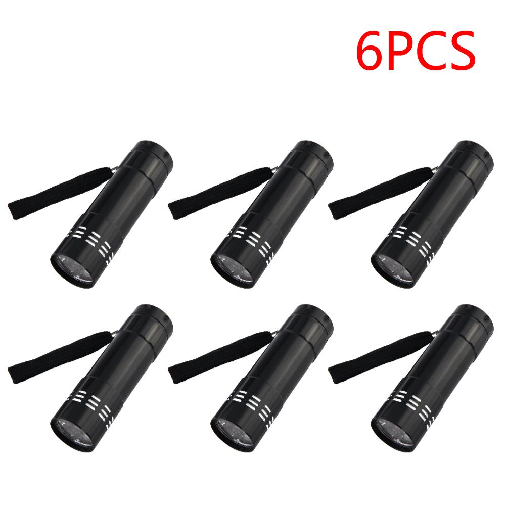 9 LED Ultraviolet LED Flashlight 395nm Handheld Ultraviolet Detector Waterproof UV Light Torch for Hiking/Camping/Home
