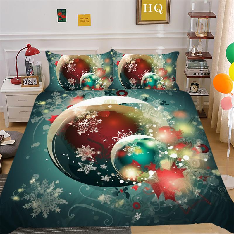 

Рождественская снежная сцена 3D-печать полиэстер наволочка пододеяльник набор из двух или трех предметов EU Single 135*200