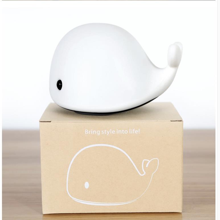 

Перезаряжаемый детский светодиодный ночник с изображением животных, силиконовый мягкий мультяшный кит, дельфины, лампа для украшения детей Dolphins lamp