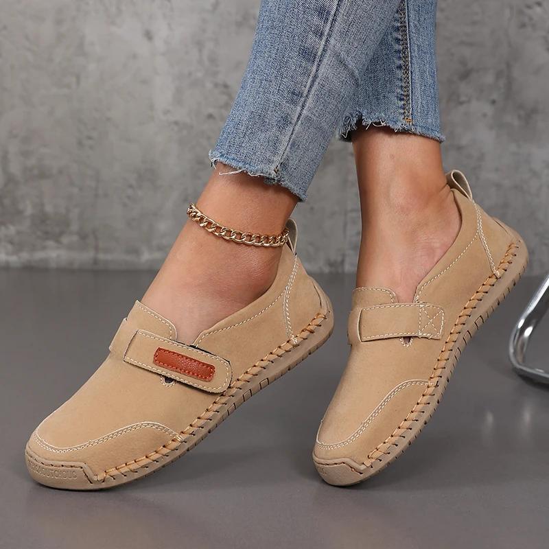 

Fashion Women Sandals Summer 2025 Comfortable Flat Shoes Casual Suede Slip in Loafers Casual Sneaker Fashion Cowboy Set Vulcanize Shoes 36 хаки