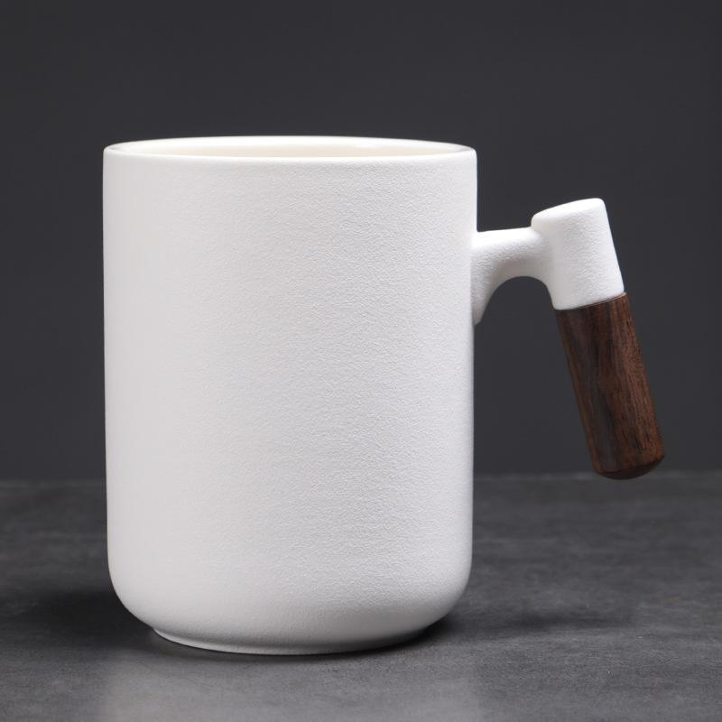 

800 мл гуртка великої місткості керамічна чашка для води з ефектом пічного випалу ретро грубозерниста керамічна кавова чашка креативна пивна чашка з дерев яною ручкою 800mL