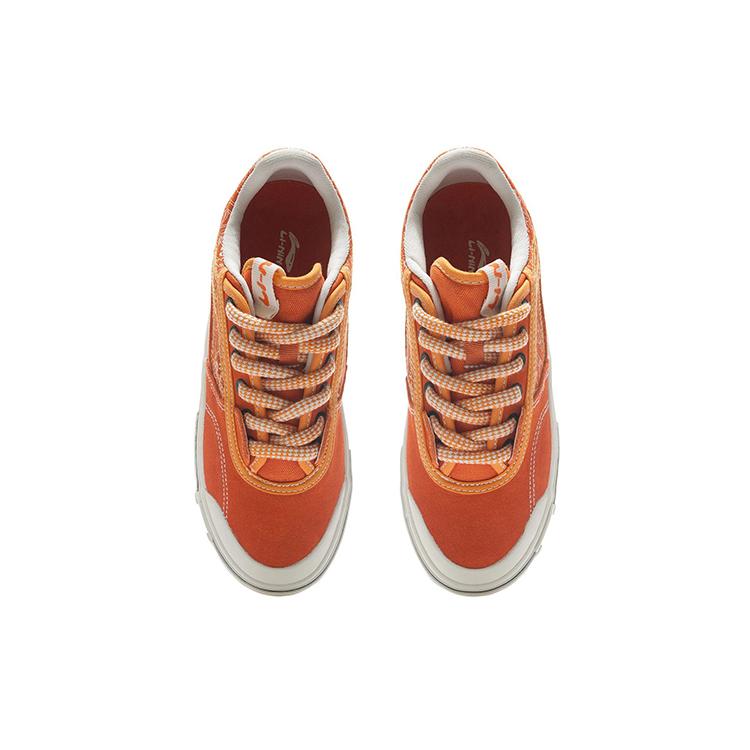 New Steven Harrington X LiNing Anti Slip And Wear Resistant Lightweight Low Top Skateboard Shoes Women's Tropical Orange AECR106-1