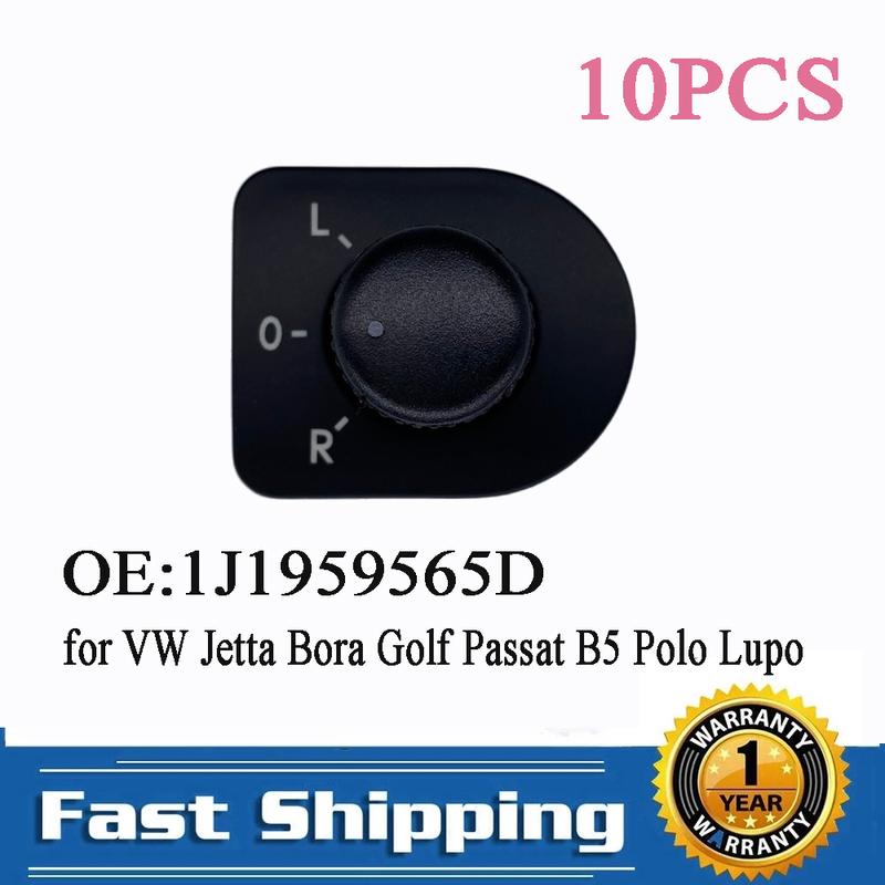 10 PCs Electric Side Mirror Adjust Control Button Switch for VW Bora Golf Mk4 New Beetle 1997-2010 1J1959565D Replacement Parts
