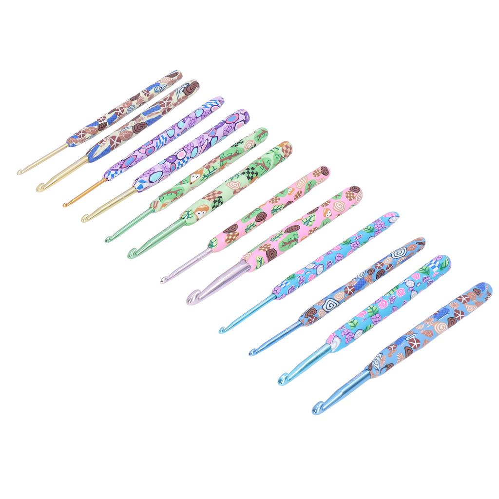 12Pcs Crochet Hooks Ergonomic Soft Handle Aluminum Crochet Needle Kit for Beginners for Crochet