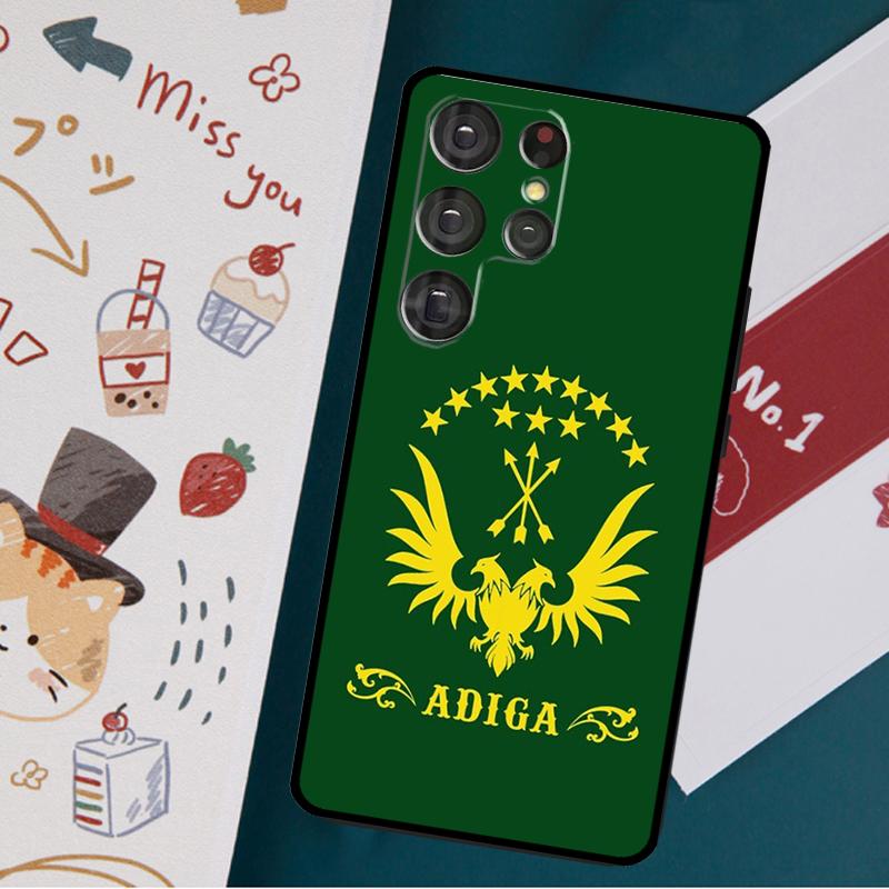 

Чехол с черкесским флагом Адыгеи для Samsung Galaxy S23 S20 FE S21 FE S22 Ultra Note 20 S8 S9 S10 Note 10 Plus, задняя крышка Galaxy S22 Plus
