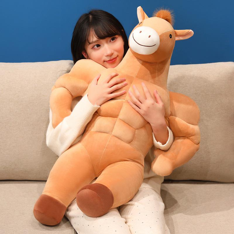 Year of the Horse Muscle Plush Toy - Fun Hug Pillow and Gift for Boyfriend or Girlfriend