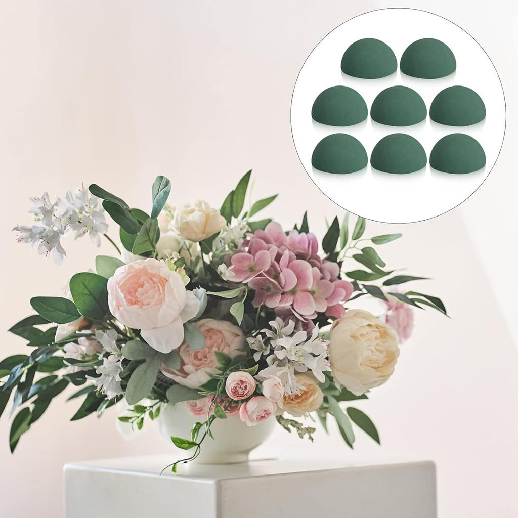 Round Dry Flower Foam 8Pcs 9cm Floral Dry Foam Half Balls For Artificial Flower Plant Wedding Bouquets Party Decoration